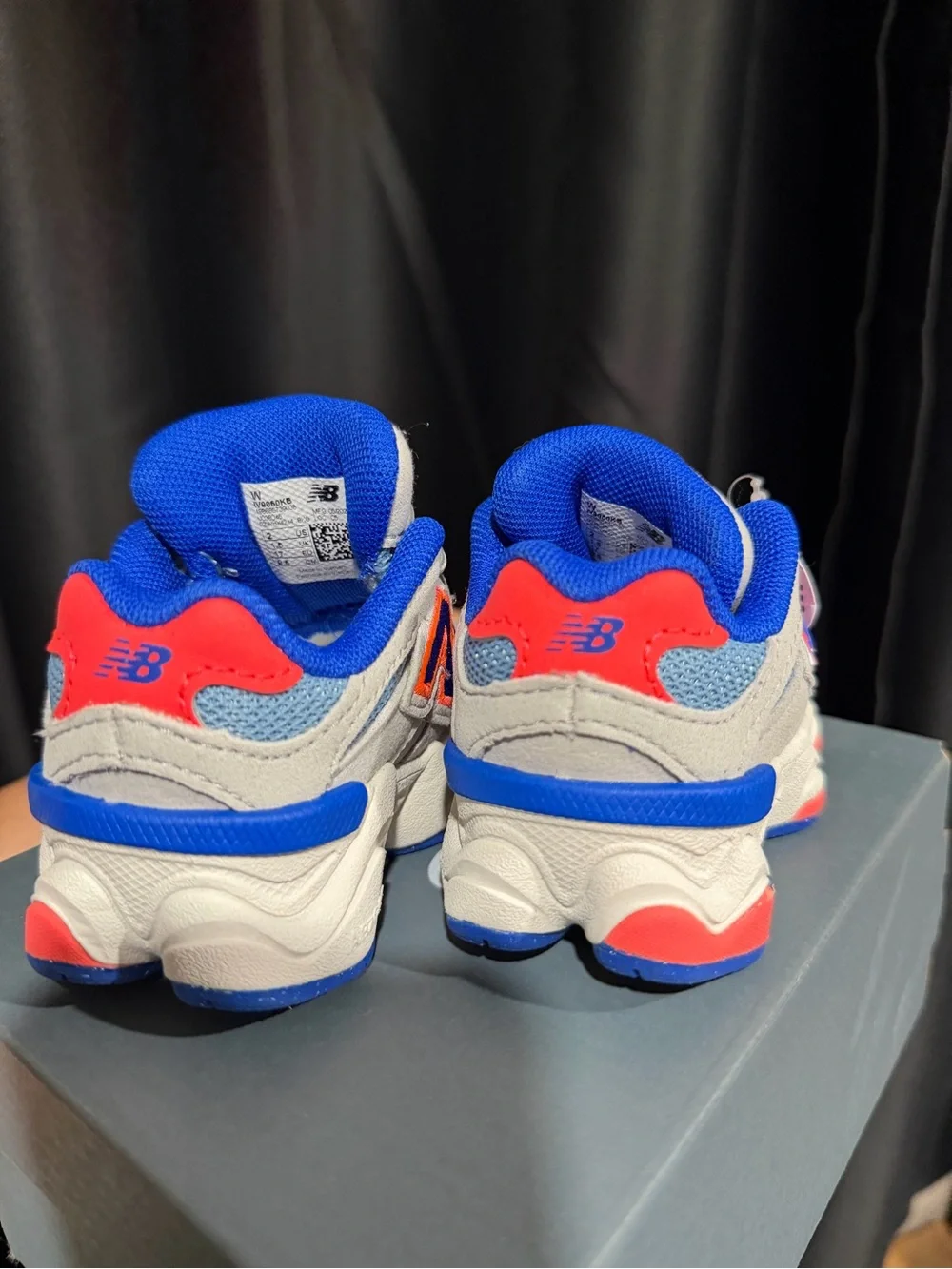 New Balance baby Gray, Blue and Coral Athletic Sneakers